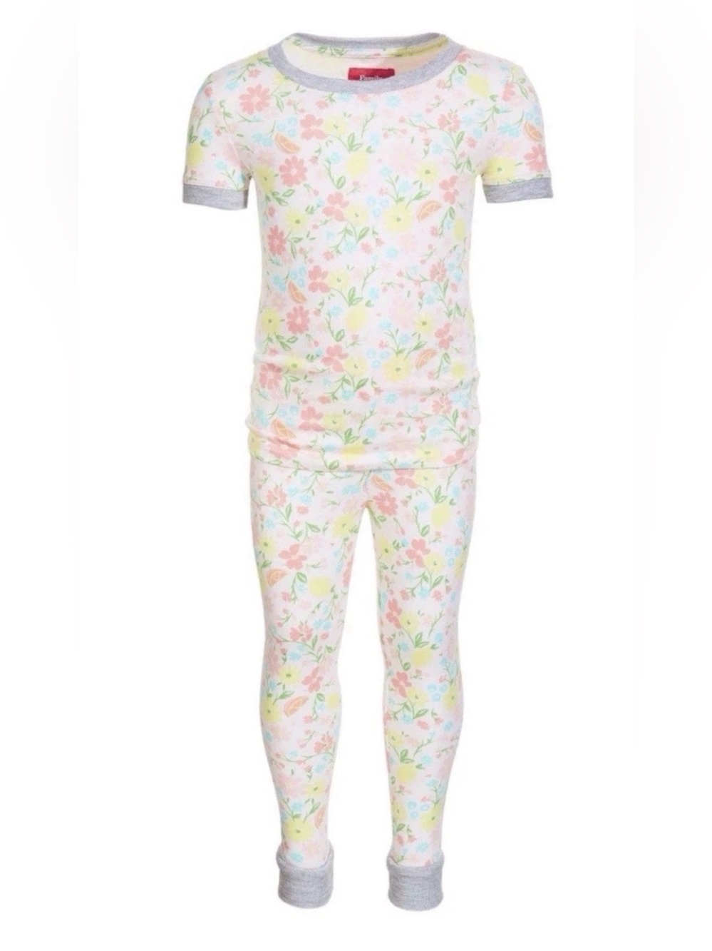 Family Pajamas Baby Snug Fit Floral Fruits Pajamas Set, Multicolor 18 Months